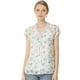 thumbnail image 1 of Blusa de gasa ligera con volantes para mujer Allegra K Blanco Violeta L, 1 of 6