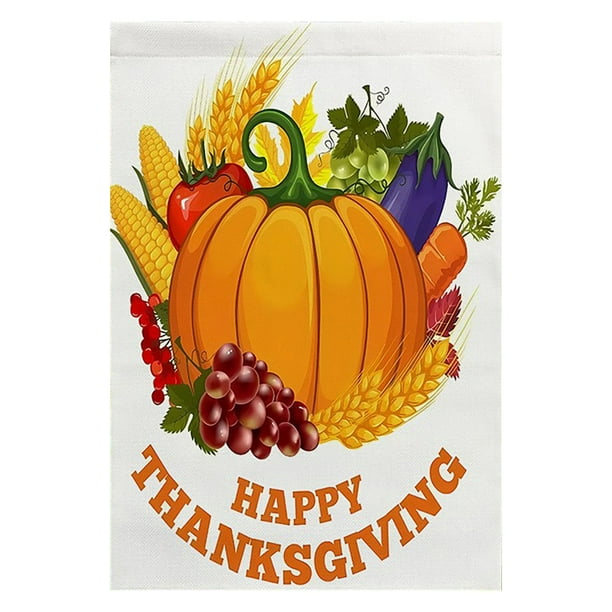 Bandera Del Jardín de Otoño, Calabaza Vertical de Doble Lado de Otoño Juegos de Bienvenida Bandera 45x30cm para Patio Acción de Gracias Decoración de Vacaciones, Decoraciones Al Aire Libre de Otoño
