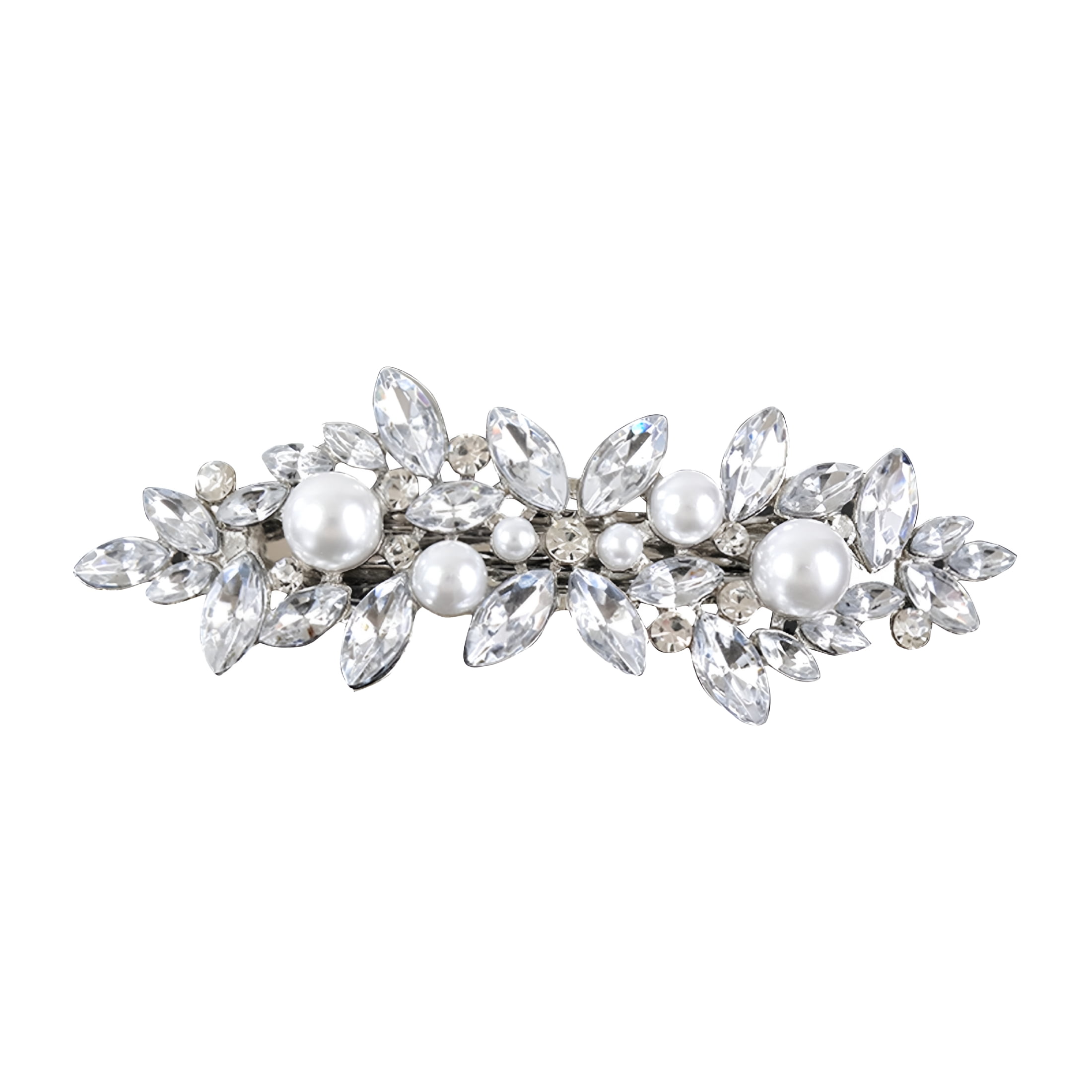 ?Women Silver Wedding Hair Clips Bridal Headpiece Prom Hair Accessories Pearl Hair Pins, 5PCS Bridal Hair Clips Decorative Wedding  main image 4