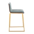 thumbnail image 3 of Silver Orchid  Magda 26" Fixed-Height Upholstered Counter Stool (Set of 2) Green Fabric/Gold Metal, 3 of 5