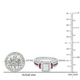 thumbnail image 4 of Dazzlingrock Collection Princess Ruby with Round & Princess White Diamond Engagement Ring for Women (0.50 ctw, Color I-J, Clarity I2-I3) in 925 Sterling Silver, Size 8.5, 4 of 5