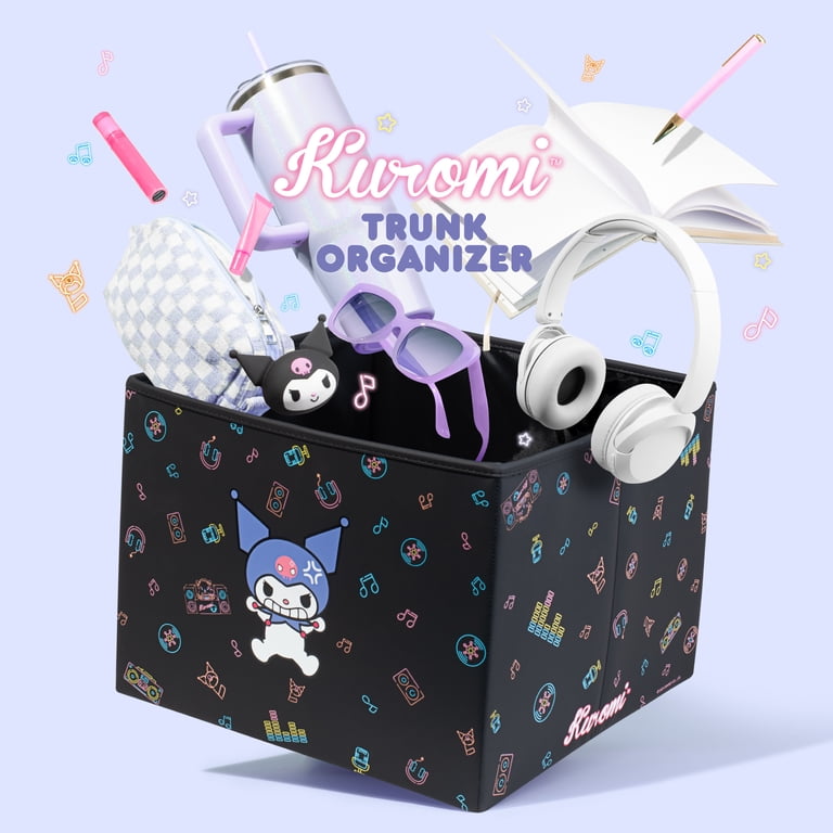 サンリオ クロミ キャビネット Sanrio Kuromi Car Trunk Organizer and Storage Bin - Collapsible