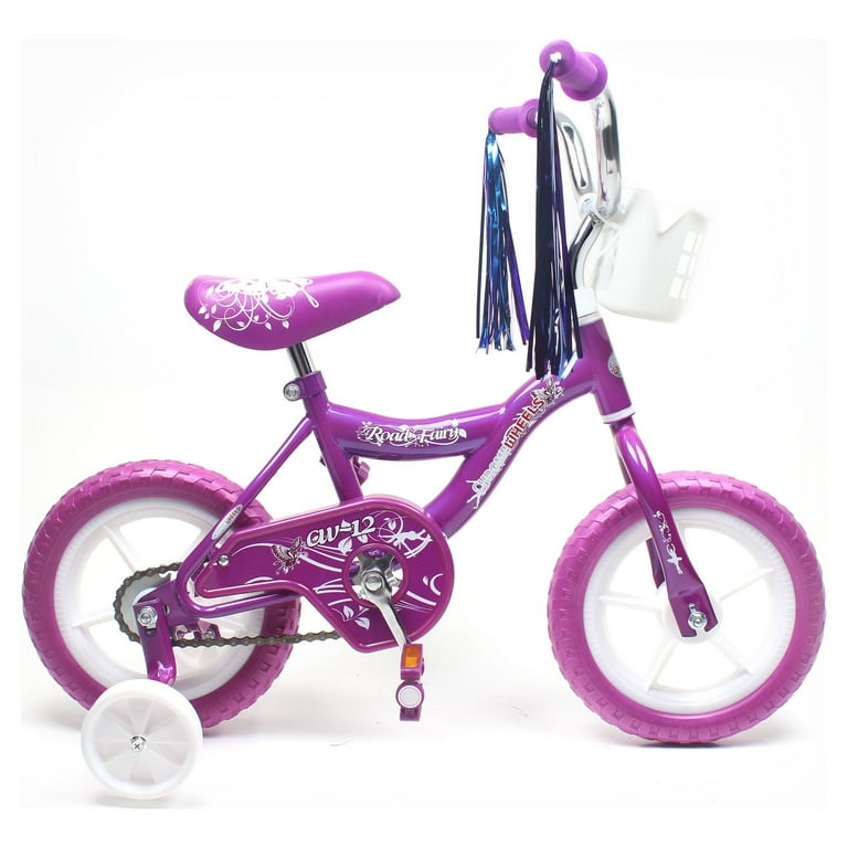 WonderPlay BMX 12 In. Kid s Bike for 2 4 Years Old Bicycle for Girls with Front Basket EVA Tires with Training Wheels and Coaster Brake Purple Walmart