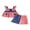 Style 3, variant on Baby Toddler Girl 4th of July Clothes 3 6 12 18 24 Months 2T 3T Sleeveless Flag Patch Plaid Tank Tops Shorts Outfits Set