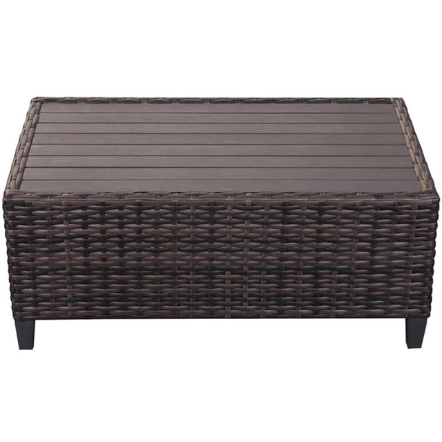 Barbados Two-Tone Dark Gray/Light Gray Wicker Coffee Table