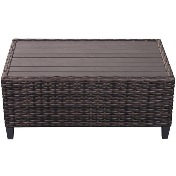 Barbados Two-Tone Dark Gray/Light Gray Wicker Coffee Table