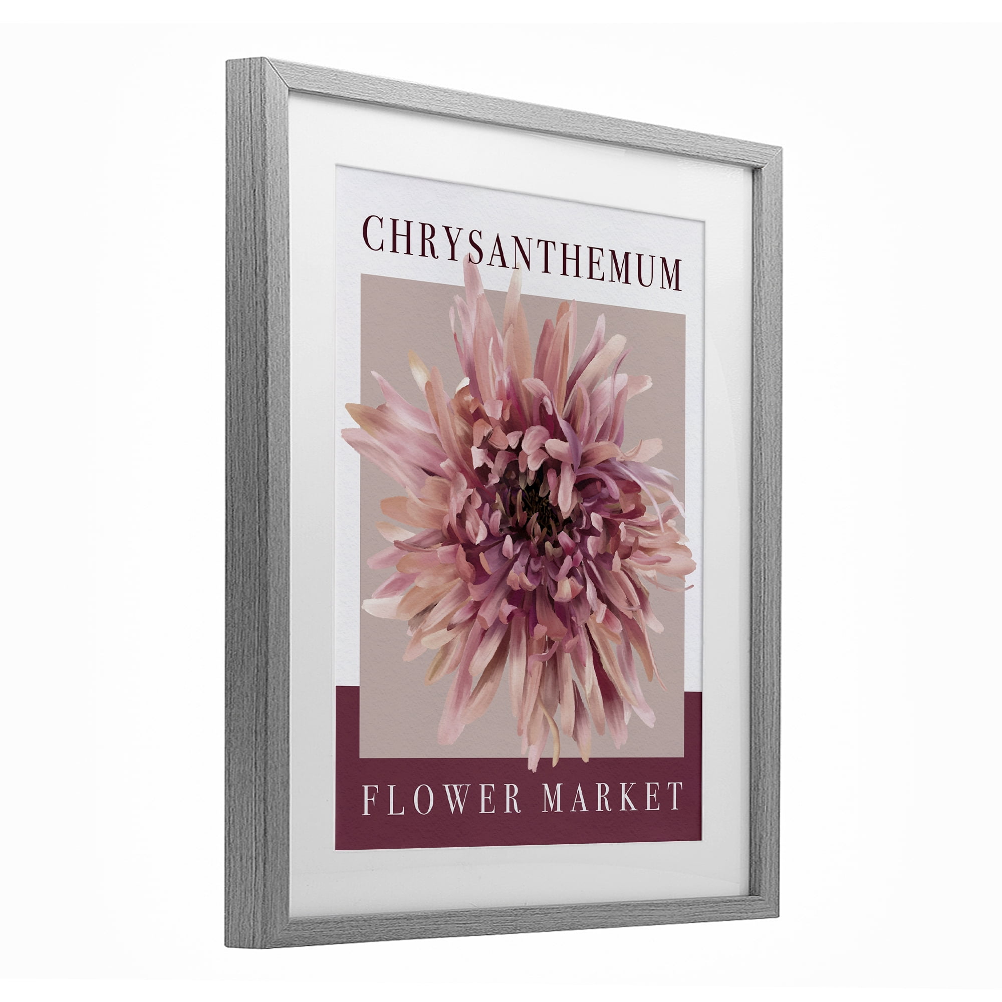 Stupell Industries Chrysanthemum Flower Market Gray Framed Print Under Glass, design by Jennifer Stith