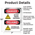 thumbnail image 2 of (2 Pack) Do Not Touch Switches Bilingual OSHA Danger Sign 7 Inch X 10 Inch Indoor / Outdoor Rust-Free Aluminum Metal Signs for Workplace, Workshop, and Construction Site, Made in the, 2 of 8