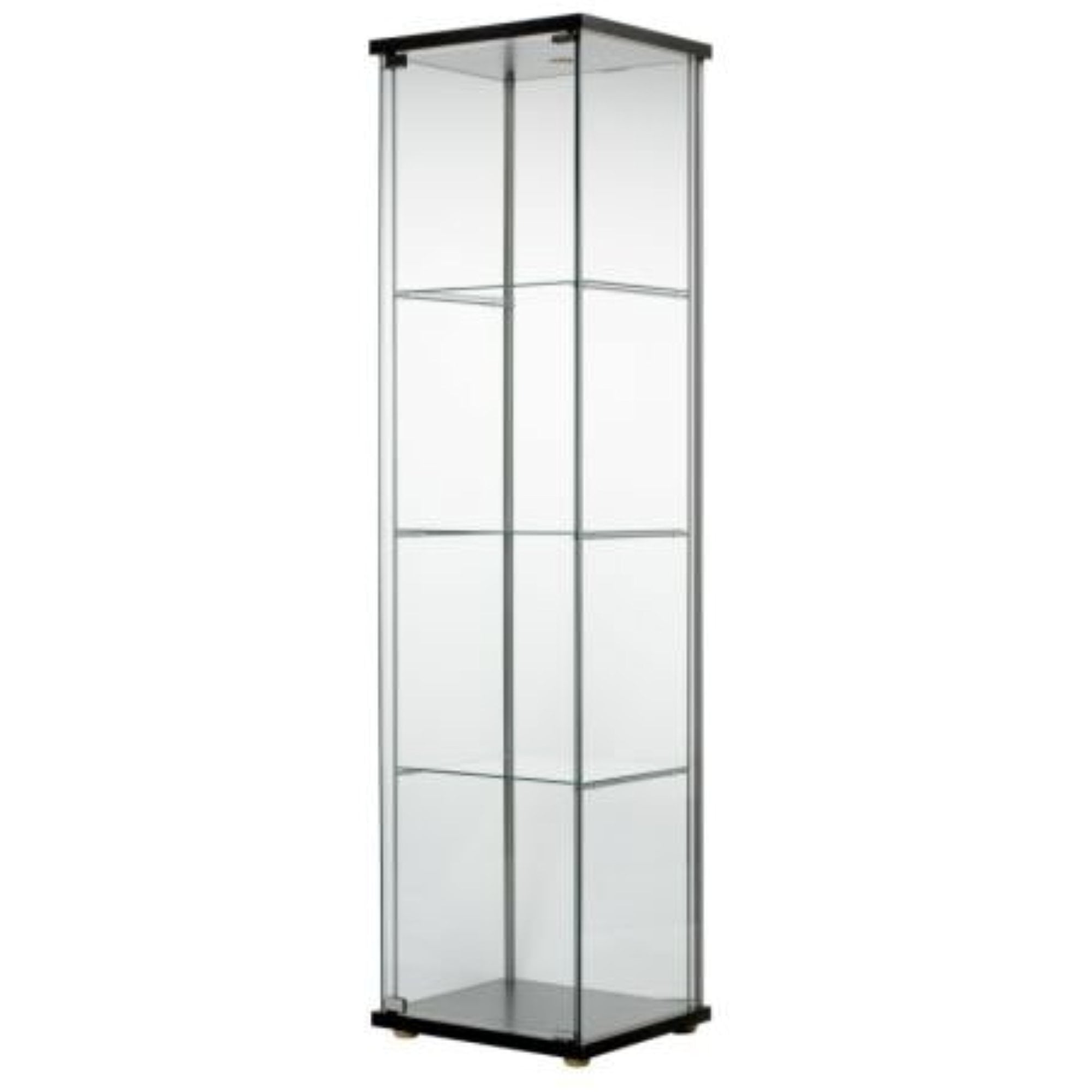 Ikea Detolf Glass Curio Display Cabinet Black Light Is Included Walmart Com Walmart Com