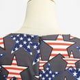 thumbnail image 4 of OAVQHLG3B Womens Dresses Sun Dresses Women Summer Casual 4th of July Outfits American flag Casual Stripe Printing Zippers O-Neck Short Sleeve Dress, 4 of 9