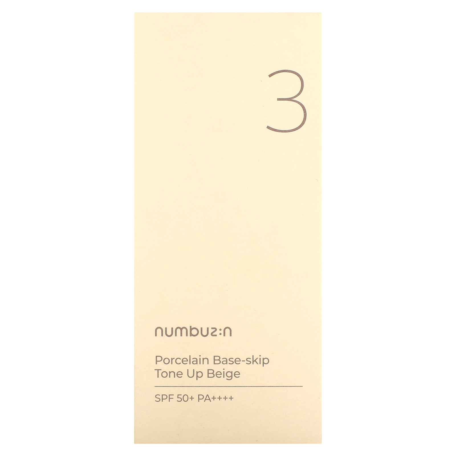 Numbuzin Porcelain Base-Skip, Tone Up Beige, SPF 50+ PA++++, No. 3, 1.69 fl oz (50 ml) - image 2 of 2