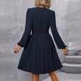 thumbnail image 3 of Swiss Dot Dress for Women 2025 Fall V Neck Long Sleeve Smocked Mini Dresses Boho Casual Fashion Wedding Guest Dress, 3 of 7