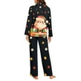 thumbnail image 4 of FOR U DESIGNS Christmas Santa Claus Pajamas Set Long Sleeve Sleepwear Womens Set of 2 Size M Button Down Nightwear Soft Pj Loungewear with Pockets Jogger Winter, 4 of 7