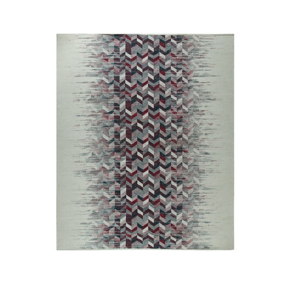 EORC SM001MU4X6 Hand-Knotted Wool Modern Flat Weave Rug, 4' x 6', Multi Area Rug