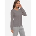 thumbnail image 6 of Women's Long Sleeve Button Down Crew Neck Classic Sweater Cardigan, 6 of 6