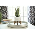 thumbnail image 3 of Flora Bunda 7" Ceramic Lines On Wood Stand,White/Gold Line, 3 of 3