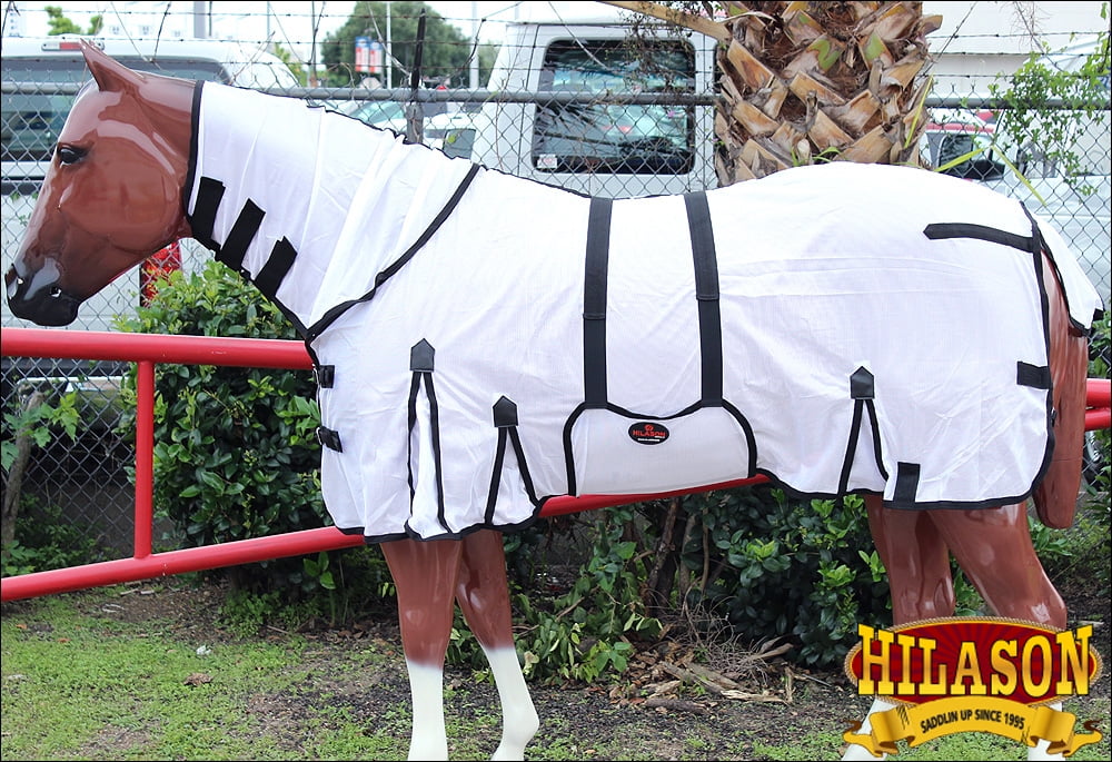 72" HILASON UV PROTECT MESH HORSE FLY SHEET W/ NECK COVER & BELLY WRAP