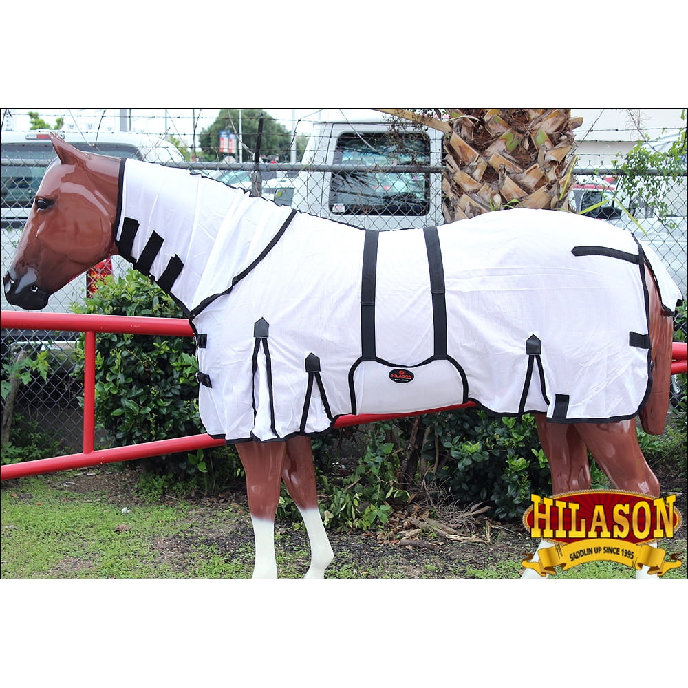 72" HILASON UV PROTECT MESH HORSE FLY SHEET W/ NECK COVER & BELLY WRAP