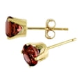 thumbnail image 3 of 5 mm Natural Round Garnet Stud Earrings Set in 14k Yellow Gold, 3 of 6