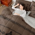 thumbnail image 3 of Erosebridal Bohemian Aztec 7-Piece Bedding Comforter Set,Boho Tribal Exotic Style King Bedding Sets For Men Women,Black Brown,Reversible, 3 of 7