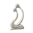 thumbnail image 3 of deevoka Ceramic Kissing Lovers Sculpture Souvenirs Romantic Statue for Bedroom Decor White, 3 of 9