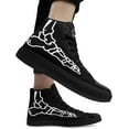 thumbnail image 2 of Skull High Top Canvas Sneakers for Men Women, Gothic Floral Print Streetwear Casual Fashion Skate Shoes, 2 of 7