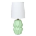 thumbnail image 2 of Simple Designs 12.5" Chic Glow Ceramic Geometric Table Lamp With White Fabric Shade,, For Bedroom, Office, Living Room, Dorm, Sage Green, 2 of 6