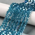 thumbnail image 4 of 10strands Transparent Electroplate Glass Beads Strands AB color Plated Faceted Bicone Steel Blue 2.9~3.3x2.5mm Hole: 0.7mm about 135~140pcs/strand 38~40cm, 4 of 4