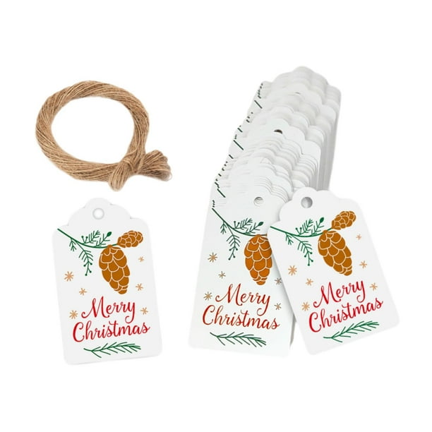 100 etiquetas navideñas para decorar pasteles, dulces y regalos. Incluyen cordón. Ideales para colgar en bolsas o fiestas. Plantas