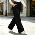 thumbnail image 6 of Ghalytn Women's Elastic Waist Wide Leg Sweatpants - Casual Lounge Pants with Side Pockets, 6 of 7