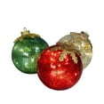 thumbnail image 3 of 3pcs Christmas Decorations - Elegant Shatterproof Glass Sphere for Festive Holiday – Battery-Powered LED Lights, Assorted Designs & Sparkling Finishes, Versatile Decor, 3 of 6