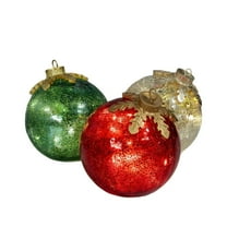 Elegant Shatterproof Christmas Ball Ornaments with Sparkling Finishes - 3.25" Clear Iridescent, Red, Green & Gold for Festive Holiday Decor