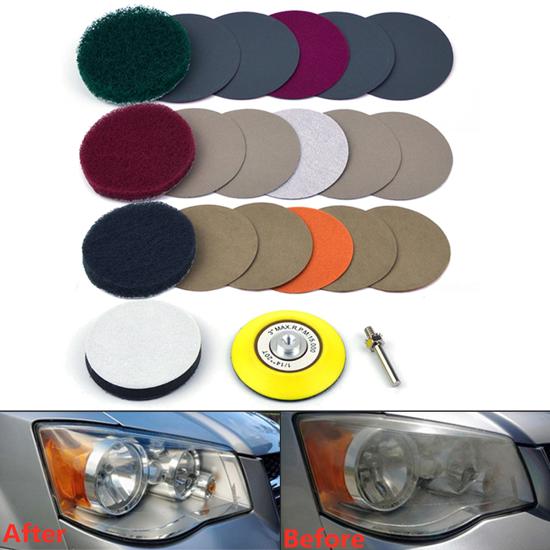 Goodhd Automotive Polishing Set Headlight Repairing Kit Sandpaper 3inch