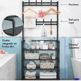 thumbnail image 4 of Zapatero Xtellar Perchero Organizador De 4 Niveles Multifunción De Acero Inoxidable Color Negro, 4 of 4