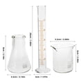 Lab Scale Flask FENGGUIQU 1 Set Clear Lab Glassware Measuring Kit with Beaker, Flask ...