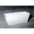 thumbnail image 2 of Kingston Brass VRTSQ592722 59" Solid Surface Rectangular Double Ended Freestanding Tub with Drain, Matte White, 2 of 7