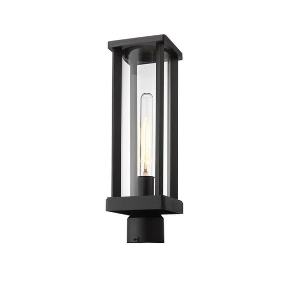 597MP3-BK-Z-Lite-Laurent - 3 Light Outdoor Post Mount Light with Opal Glass In Modern Style-18 Inches Tall and 30 Inches Wide