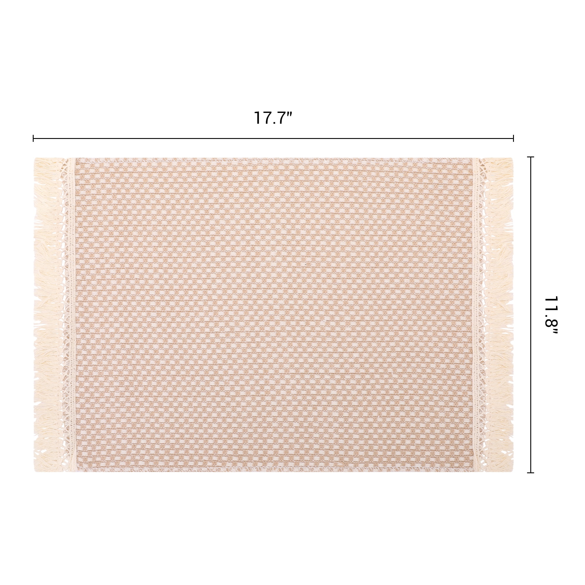 Unique Bargains 4pcs Polyester Kitchen Table Mat Small Squares 17.7"x11.8"