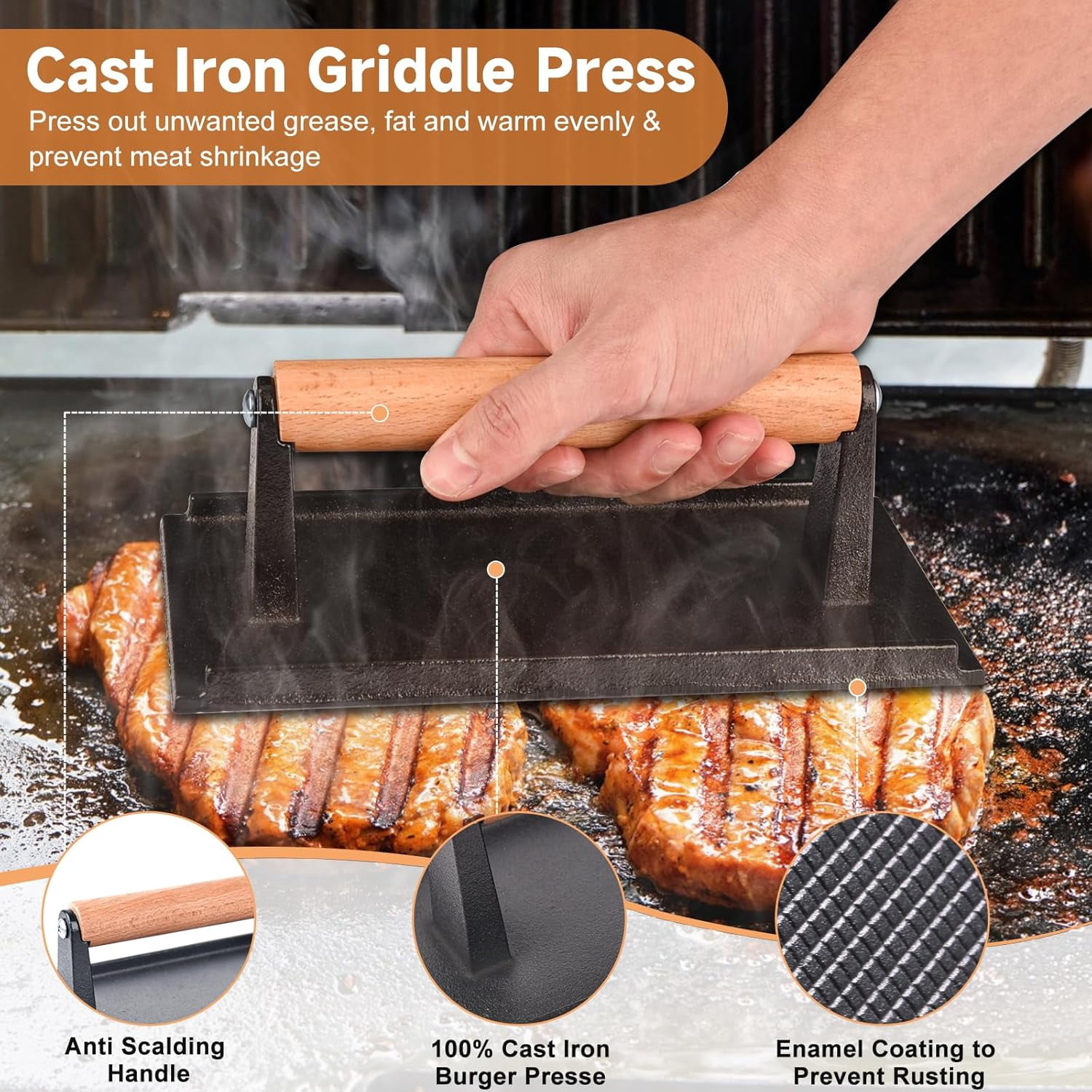 27-Piece Griddle Accessories Kit for Blackstone & Camp Chef. Features Enlarged Spatulas, Scraper & Basting Cover - The Complete BBQ Tool Set for Flat Top Grills