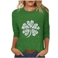 thumbnail image 2 of Odbmxy 3/4 Sleeve Womens Tee Shirts Plus Size Shamrock St. Patty's Day Womens Shirts Holiday Casual Green Patriotic Loose Shirts, 2 of 7