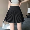 thumbnail image 4 of Levmjia Womens Pleated Short Skirt High Waist A Line Skirt Solid Color Anti Chafing Lined Mini Skirt Soft Stylish For Daily Dating Party Vacation Spring Summer Wear, 4 of 9