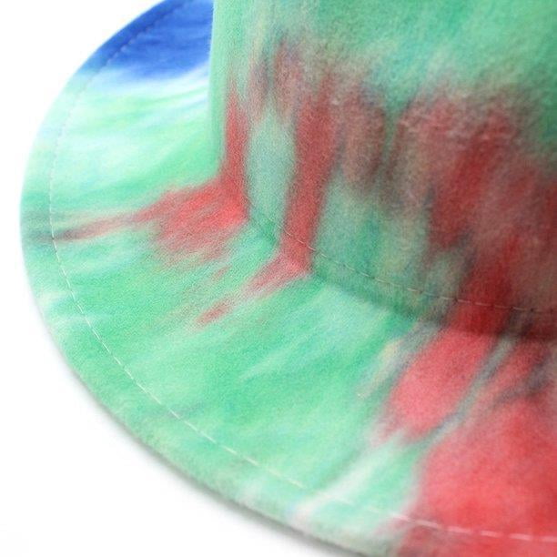 Tie-dye Wide Brim Fedora Hats for Women Multicolor Felt  display picture 1