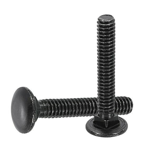Uxcell 50Pack 1/4"-20x1-1/4" Carbon Steel Carriage Bolts Round Head Square Neck, Black