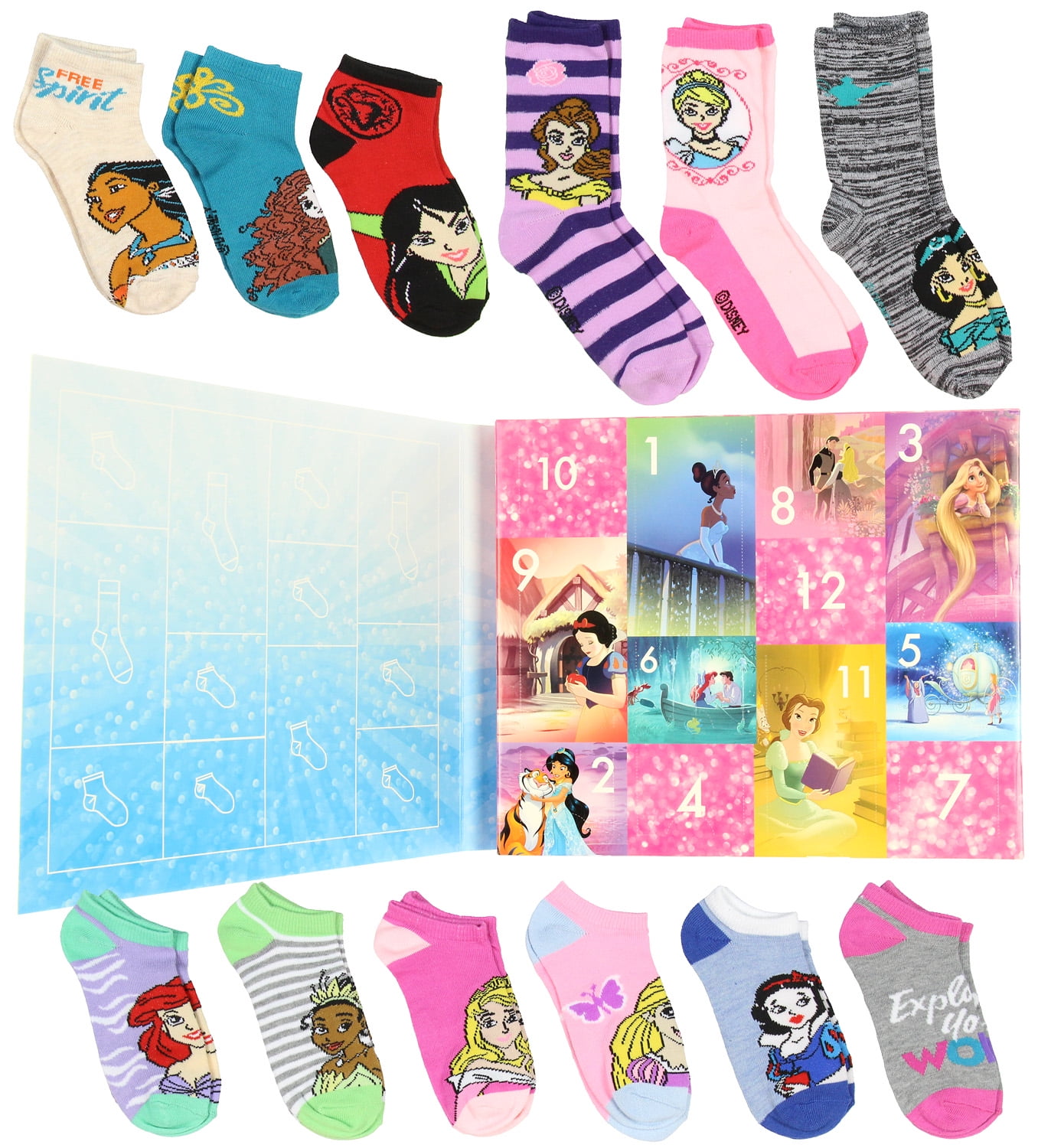 Disney Disney Princess Girls 12 Days of Socks Holiday