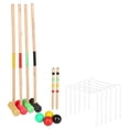 thumbnail image 1 of Wooden Croquet with Rackets Balls Gates and Marking Sticks 4-Person Group Croquet Set with Carry Bag, 1 of 6