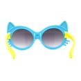 thumbnail image 4 of Girls Kids Size Kitty Cat Ear Whisker Round Plastic Sunglasses Blue Yellow Smoke, 4 of 4