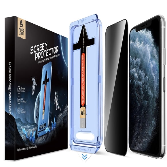 Protector de pantalla de privacidad MAGIC JOHN para iPhone 11 Pro de 5.8 pulgadas, paquete de 2
