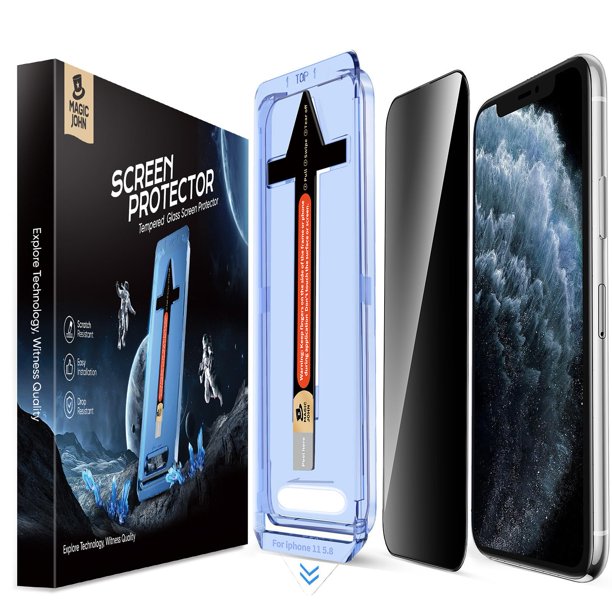 Protector de pantalla de privacidad MAGIC JOHN para iPhone 11 Pro de 5.8 pulgadas, paquete de 2