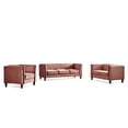 thumbnail image 2 of Uspridefurniture Plainfield Line Tufted Square Design 3Pcs Livingroom Set, Pink Velvet, 2 of 5