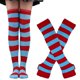 thumbnail image 1 of Conjunto de calcetines largos a rayas para mujer, calentadores de brazos y guantes sin dedos para fiesta de cosplay, 1 of 4